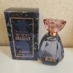 Mary Kay If You Believe Perfume with Pink Cap and Blue Bottle